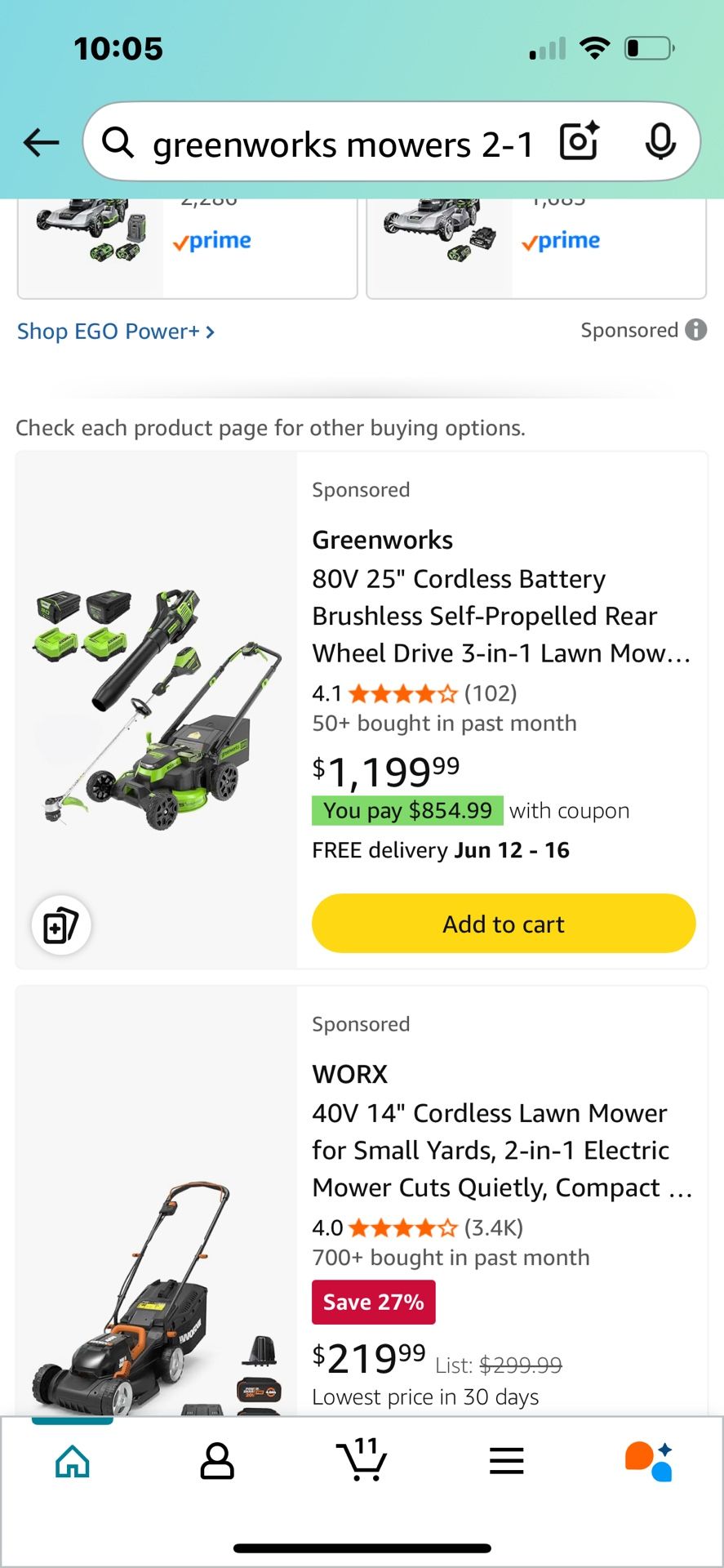 Greenworks Mower 3-1 Deal Combo