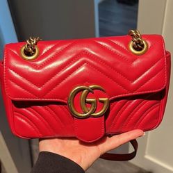 Red Gucci Marmont Bag