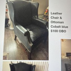 Leather Chair And Ottoman 75 OBO