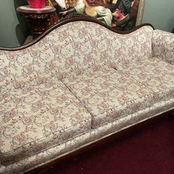 Fully Restored Antique Gooseneck Sofa & Rocker