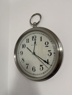 Silver Wall Clock
