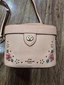 Coach Floral Applique Leather Crossbody Bag