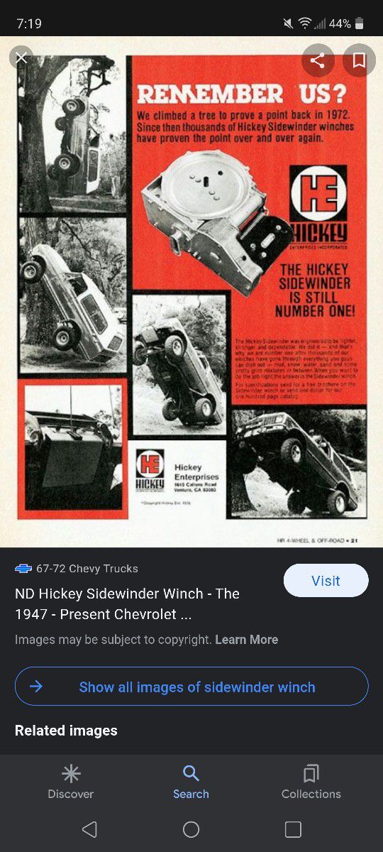 Sidewinder Winch. 9000lb. Vintage Winch 