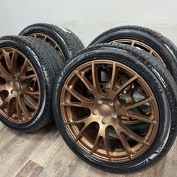 NEW 22x9.5 bronze srt wheels wrapped in Lexani 305/35r22 tires