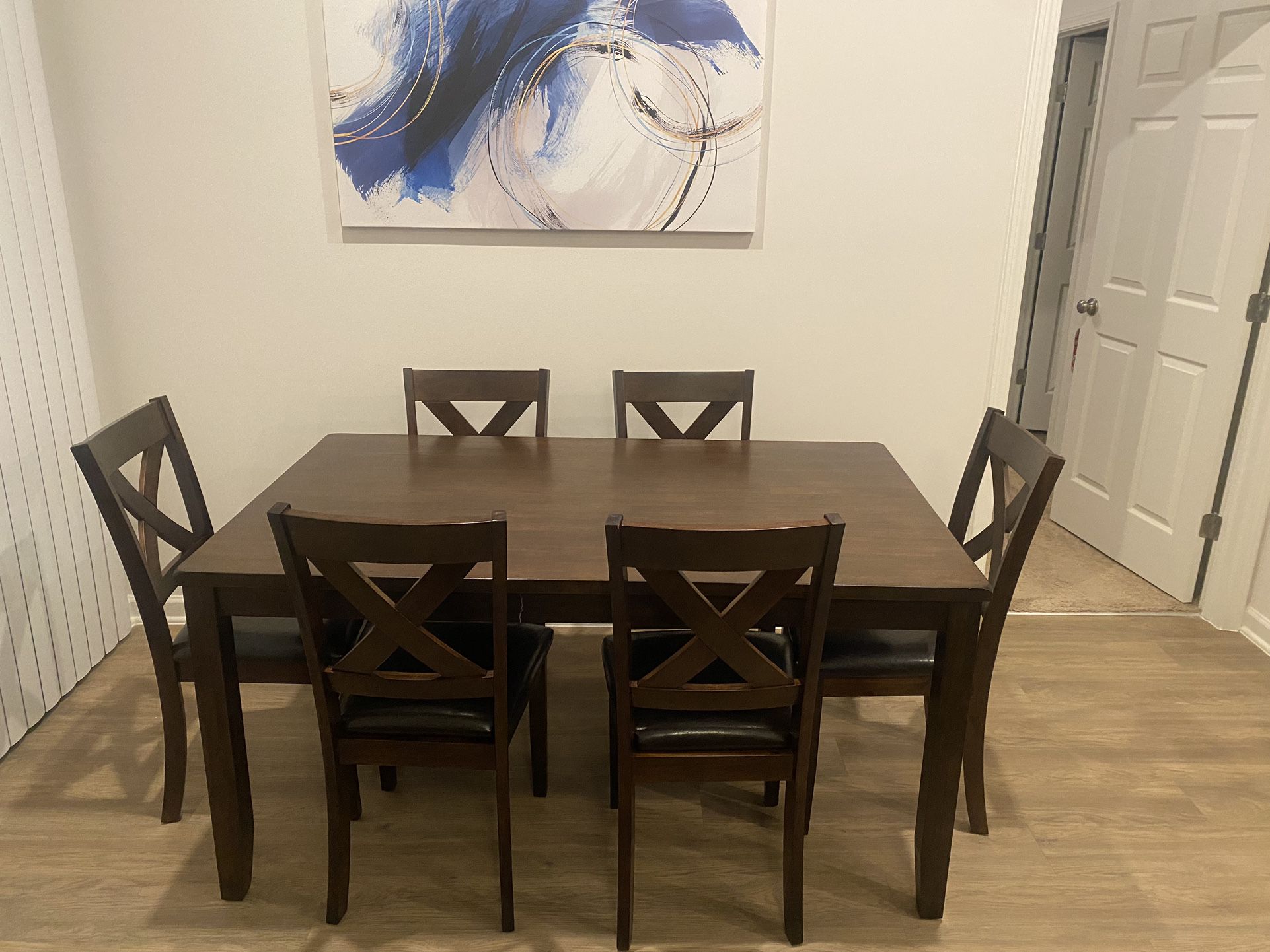  Espresso Color Table  & Chairs 6 Seater