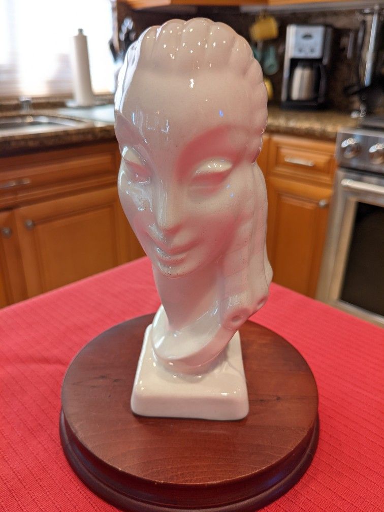 VTG ART DECO Women's Bust Head "Avaco Art Clay Co."