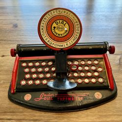 1950s Vintage Red Tin Toy Typewriter 