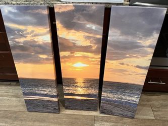 3 Piece Canvas Sunset Photo