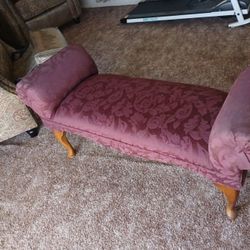 Burgundy/Red Upholstered Bench