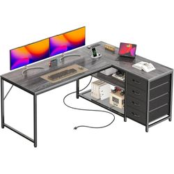 Gray 53 Inch L Shape Desk