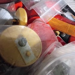 Lots Of Vintage Antiques Bicycle Reflectors 