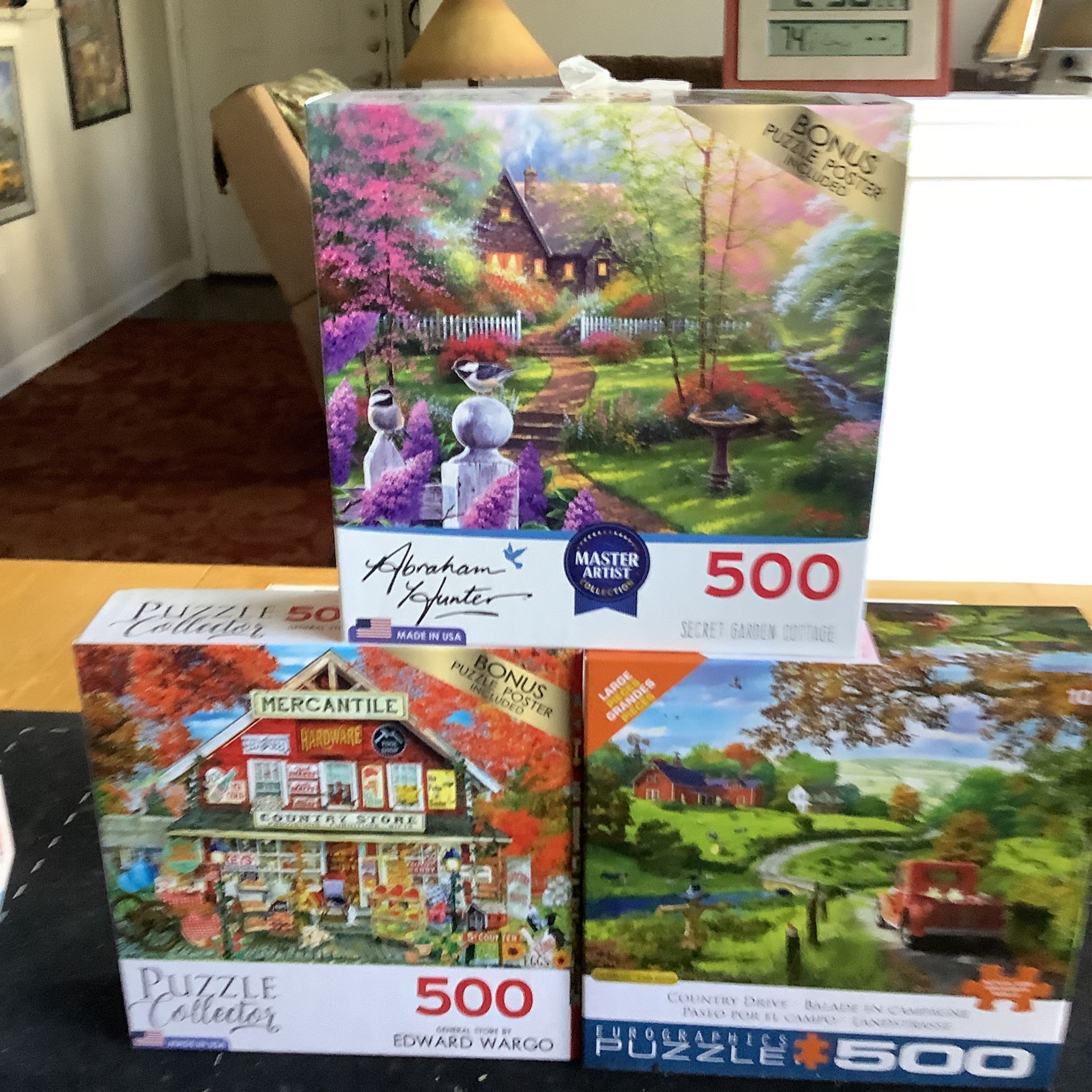 Three 500 Piece Puzzle Sets