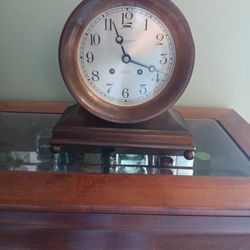 Antique Chelsea Bronze Ships Bell Mantal Clock