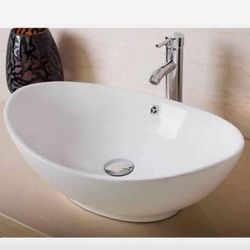 Modern Ceramic Vessel Sink - Vanity Bowl - Large Oval White..... CHECK OUT MY PAGE FOR MORE ITEMS