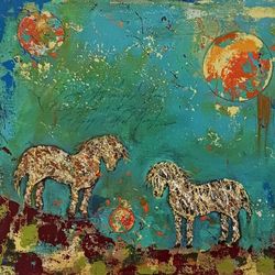 ORIGINAL Painting on Stretched Canvas (11"x 14") Oil/Acrylic by Artist Alix Brett