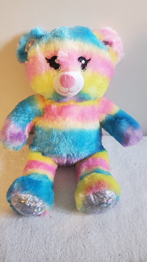 Build a bear retired rainbow Sparkle Teddy Bear
