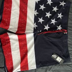 American Flag Swim Trunks 