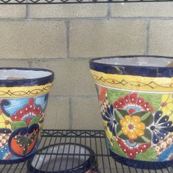 Talavera Large Pots Mexican Pottery