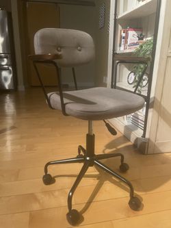 ssline simple elegant desk chair modern swivel office computer chair on wheels adjustable fabric home office chair mid-back task chair with wood armre