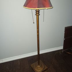 Tall Lamp With Red Shade