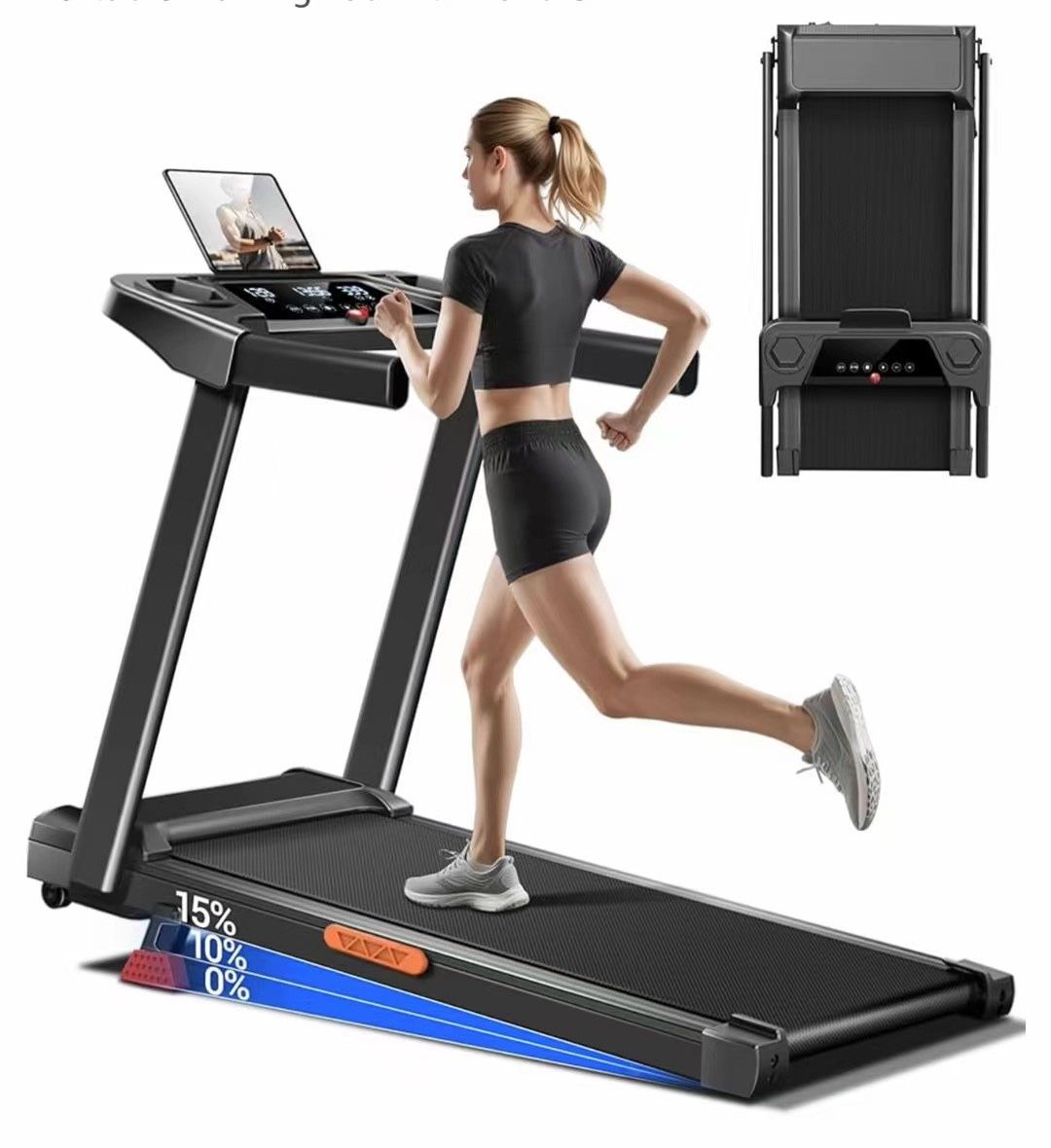 New In Box! Walking Pad Treadmill with 12% Incline 2.5HP Walking Pad for Home and Office 300LBS Weight Capacity Under Desk 0.6-6.2MPH Treadmill with L