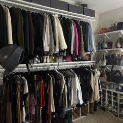 Closet Room Setup for Sale – Vanity, Full-Length Mirror, Shelving & More!