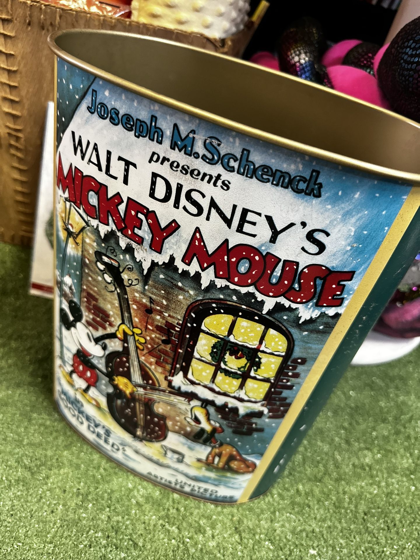 Vintage Disney Mickey Mouse Trash Can