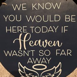 Memorial Sign - "Heaven Wasn't So Far Away"