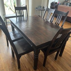 Set of 6 Wooden Dining Chairs (Table Not Included)