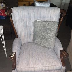 Blue Cushioned Rocking Chair 