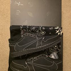 Jordan 1 Low Travis Scott Black Phantom Size 9