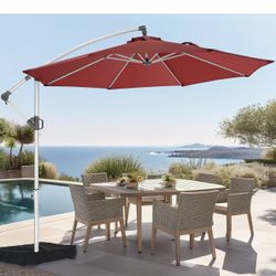 F384 $70 10ft Offset Patio Umbrella cantilever patio umbrellas
