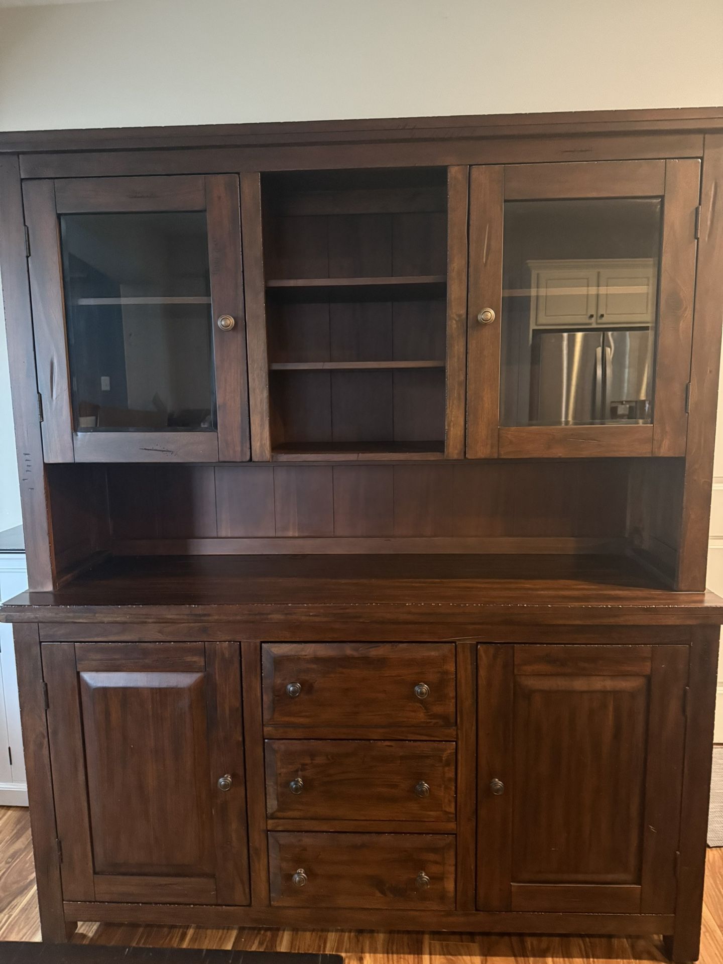 Rustic China Hutch with Wine Storage