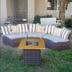 Brand New Fire Pit Propane Patio Furniture Set Outdoor Patio Furniture