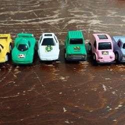 6 Mini Micros Racers,Race Cars+Trucks(Die Cast Metal)1.75" Miniature Cars