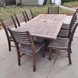 Teak Outdoor Table And 8 Chairs Needs Care