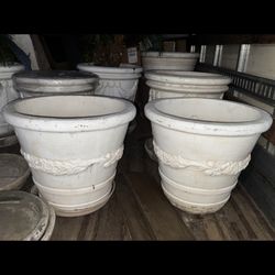 Concrete cement flower pots