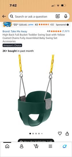 Baby swing for swing set