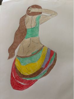 Woman drawing 8x10