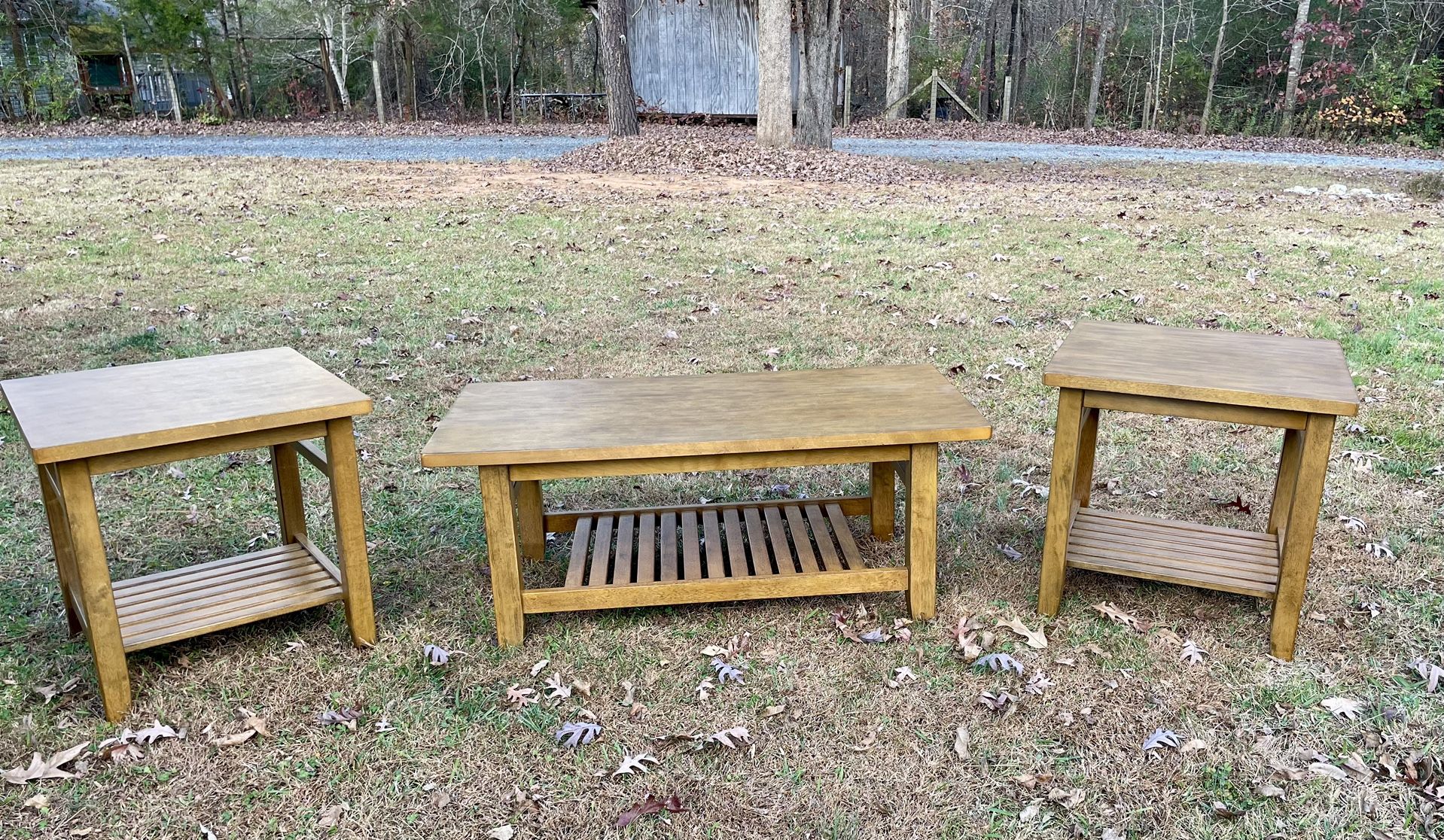 Ashley Coffee Table & 2 End Tables Heavyweight 