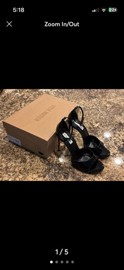 Steve Madden Wiley Black Patent Stiletto Sandals – Size 9