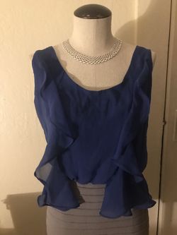 Blue Bodycon Ruffle Dress