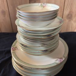 22pc Vintage Plate & Bowl Mixed Lot Thomas Bavaria France Floral