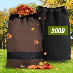 Lawn Tractor Leaf Bag, 900D Anti-Drop Grass Catcher, Empty with Side Zipper and Mesh for No Dust Blow Back, Use for Riding Lawn Mower, 2 Bag Leaf Coll