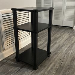 Solid Wood Black Nightstand — Good Condition