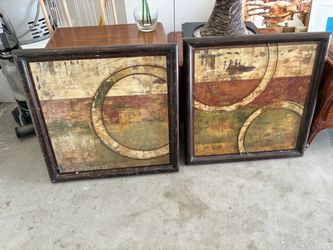 Set of 2 Abstract Framed Wall Art Panels