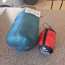 Sea to Summit Thermolite Fabric Reactor Extreme Sleeping Bag Liner Regular and Kelty Dualist34 Deg 550 Thermadri Regular RH