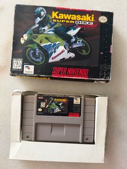 Kawasaki Superbike Challenge (SNES Super Nintendo 1991) Game and Box. NO Manual.