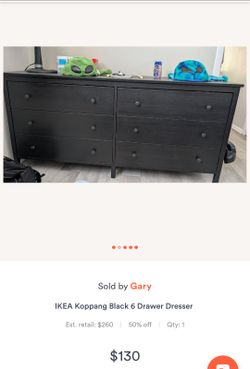 Black 6 drawer dresser