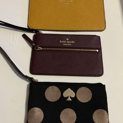Kate Spade New York Wristlets - Mustard & Wine & Black Gold Polk Dot 